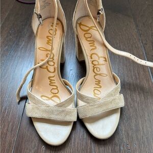 Sam Edelman Beige Suede Heels
